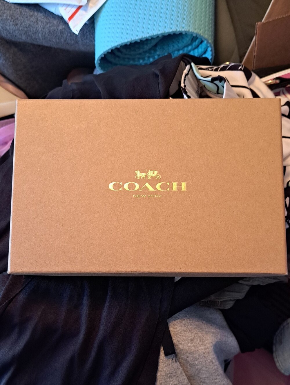 Coach Gold Logo Brown Gift Box Only
